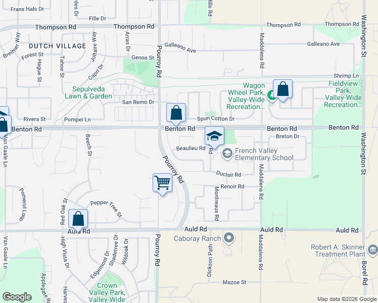 map of restaurants, bars, coffee shops, grocery stores, and more near 32124 Beaulieu Road in Winchester