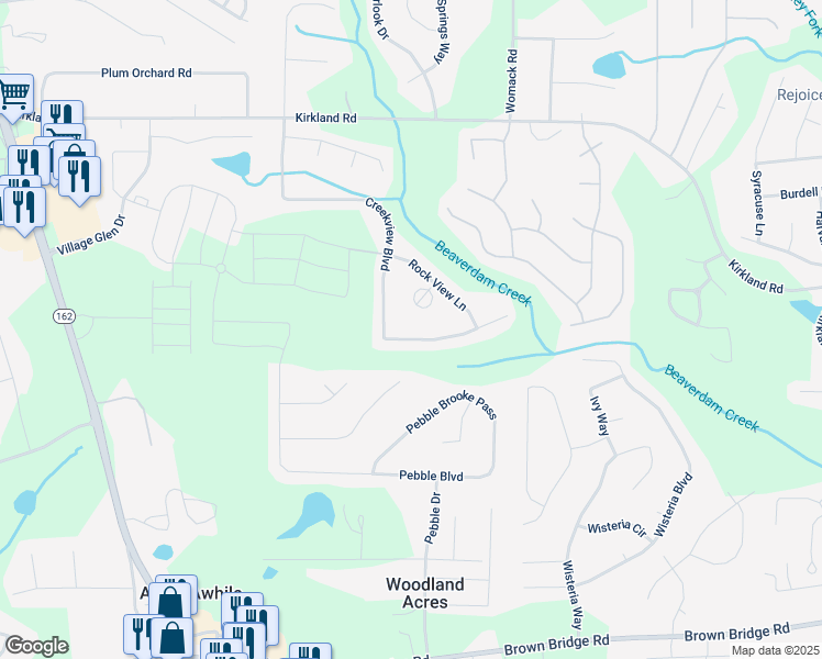 map of restaurants, bars, coffee shops, grocery stores, and more near 70 Gazebo Drive in Covington