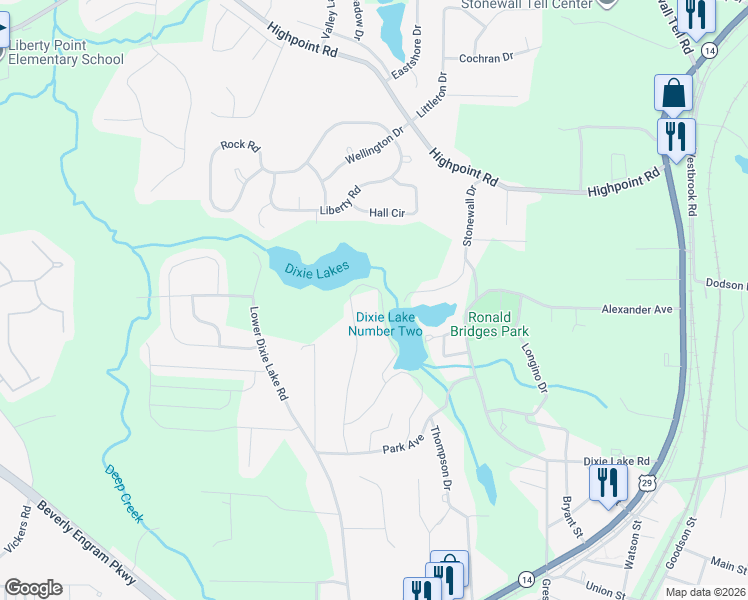 map of restaurants, bars, coffee shops, grocery stores, and more near 5510 Lakeside Drive in Union City