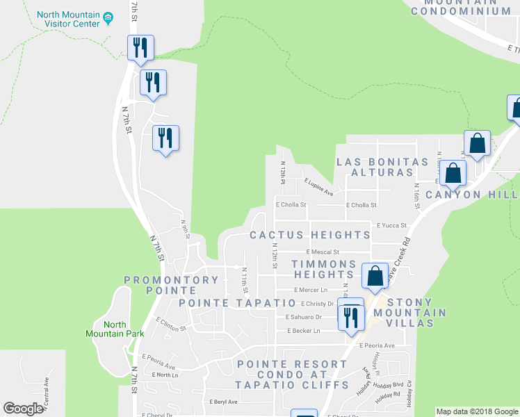 map of restaurants, bars, coffee shops, grocery stores, and more near 11248 North 11th Street in Phoenix