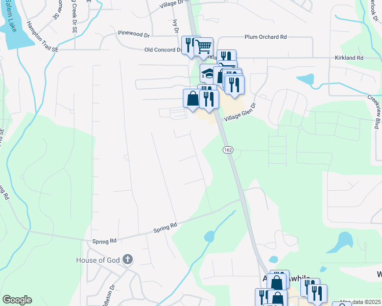 map of restaurants, bars, coffee shops, grocery stores, and more near 155 Somerset Drive in Covington