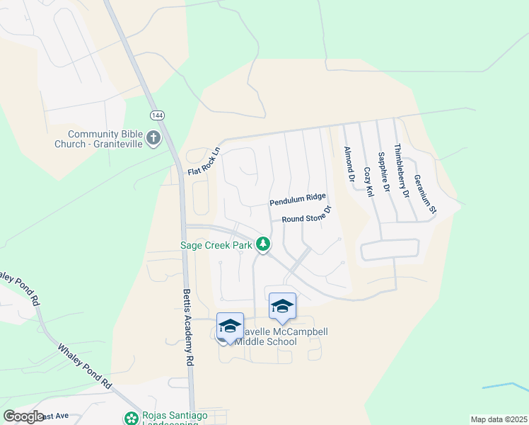 map of restaurants, bars, coffee shops, grocery stores, and more near 4920 Coal Creek Drive in Graniteville