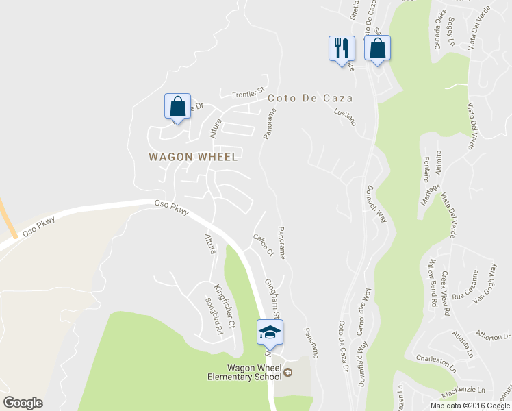 map of restaurants, bars, coffee shops, grocery stores, and more near 53 Clementine Street in Trabuco Canyon