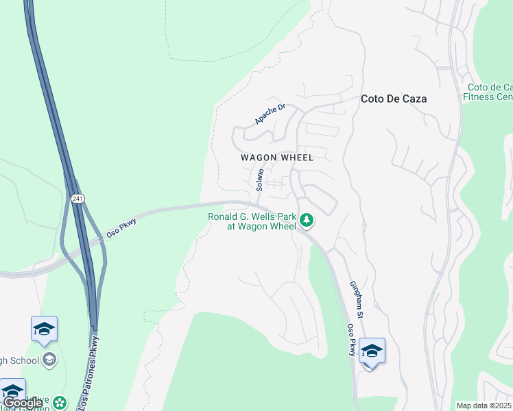 map of restaurants, bars, coffee shops, grocery stores, and more near Oso Pkwy & Solano in Coto De Caza