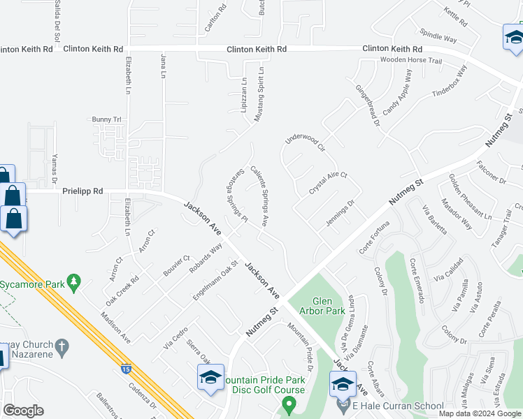 map of restaurants, bars, coffee shops, grocery stores, and more near 23487 Caliente Springs Avenue in Murrieta