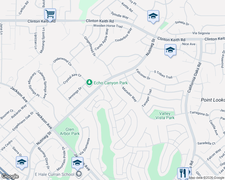map of restaurants, bars, coffee shops, grocery stores, and more near 23785 Vía Barletta in Murrieta