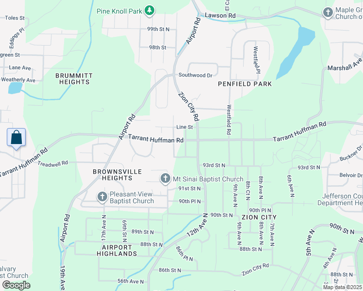 map of restaurants, bars, coffee shops, grocery stores, and more near 9332 13th Avenue North in Birmingham