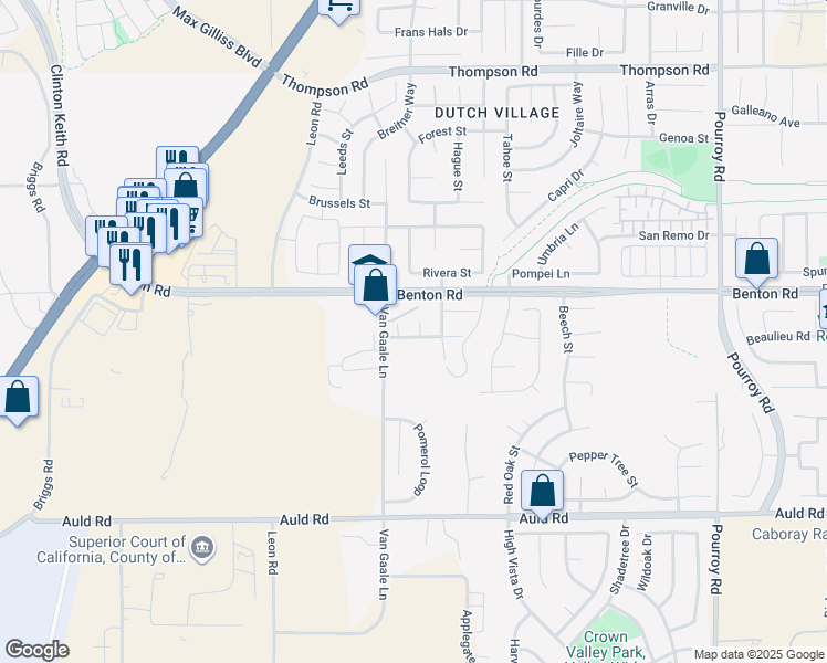map of restaurants, bars, coffee shops, grocery stores, and more near 36626 Biscay Road in Winchester