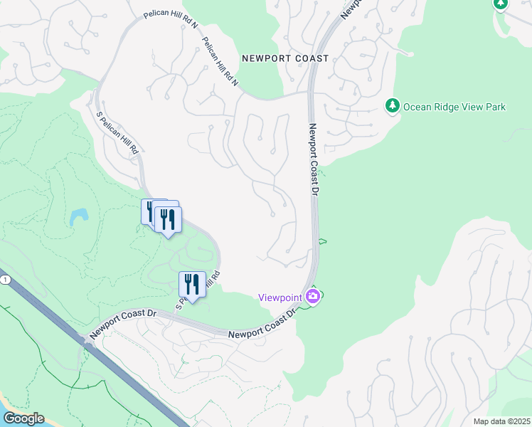 map of restaurants, bars, coffee shops, grocery stores, and more near 18 Channel Vista in Newport Beach