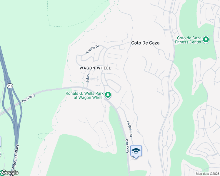 map of restaurants, bars, coffee shops, grocery stores, and more near 16 Homestead Drive in Trabuco Canyon