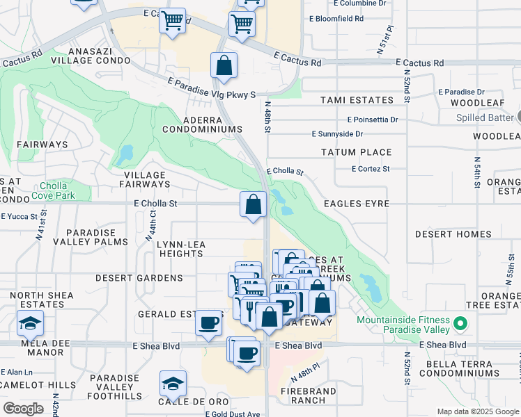 map of restaurants, bars, coffee shops, grocery stores, and more near in Phoenix