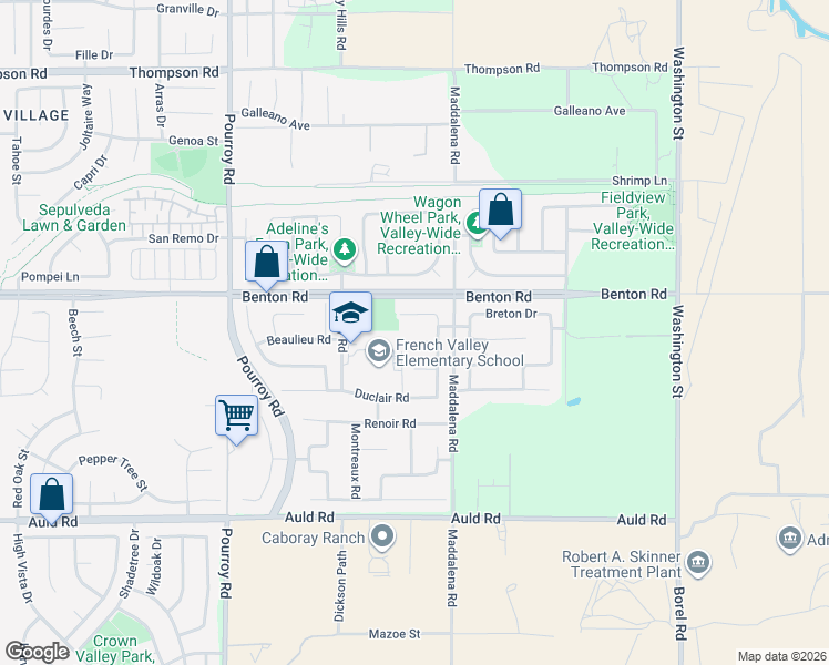 map of restaurants, bars, coffee shops, grocery stores, and more near 32398 Jardin Court in Winchester