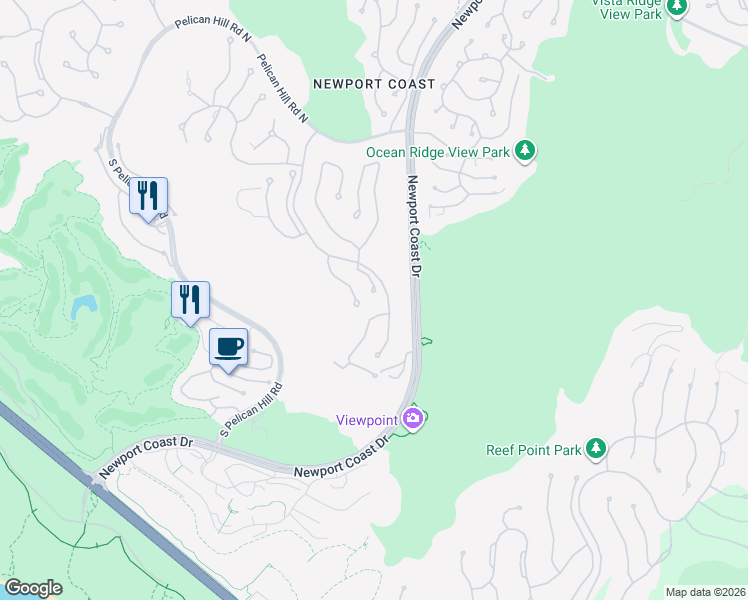 map of restaurants, bars, coffee shops, grocery stores, and more near 18 Sail Vista in Newport Beach