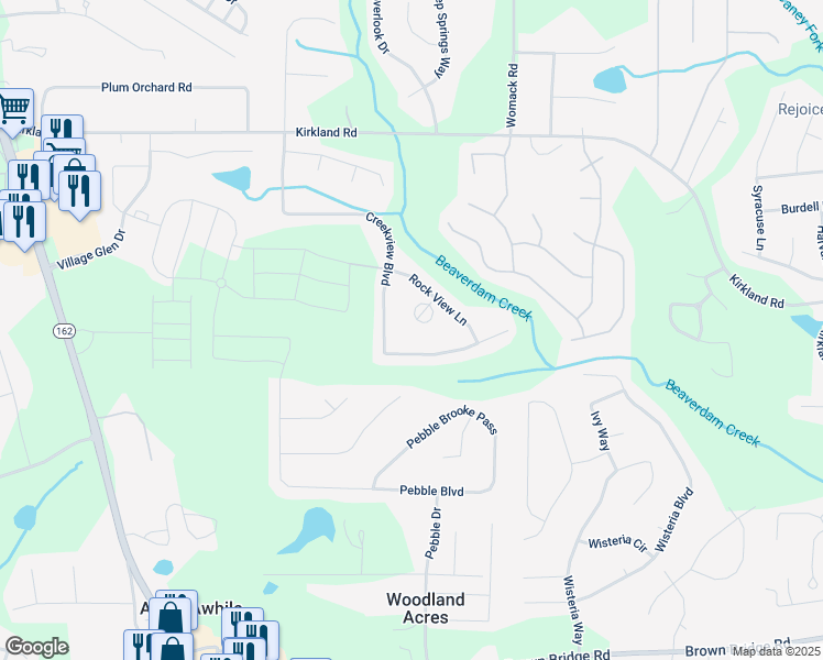 map of restaurants, bars, coffee shops, grocery stores, and more near 70 Gazebo Drive in Covington
