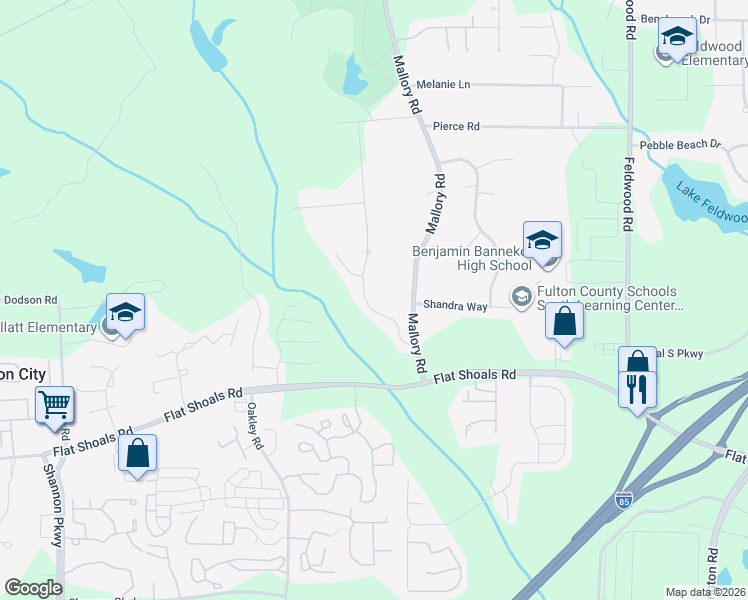 map of restaurants, bars, coffee shops, grocery stores, and more near 610 Dot Drive in Atlanta