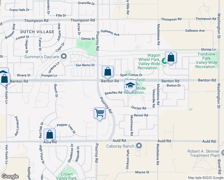 map of restaurants, bars, coffee shops, grocery stores, and more near 32124 Beaulieu Road in Winchester