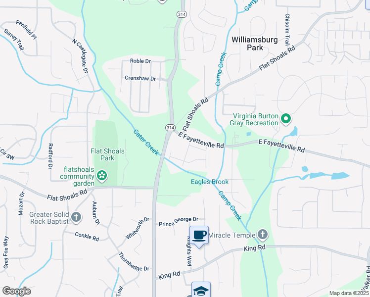 map of restaurants, bars, coffee shops, grocery stores, and more near 6073 Camden Forrest Drive in Riverdale