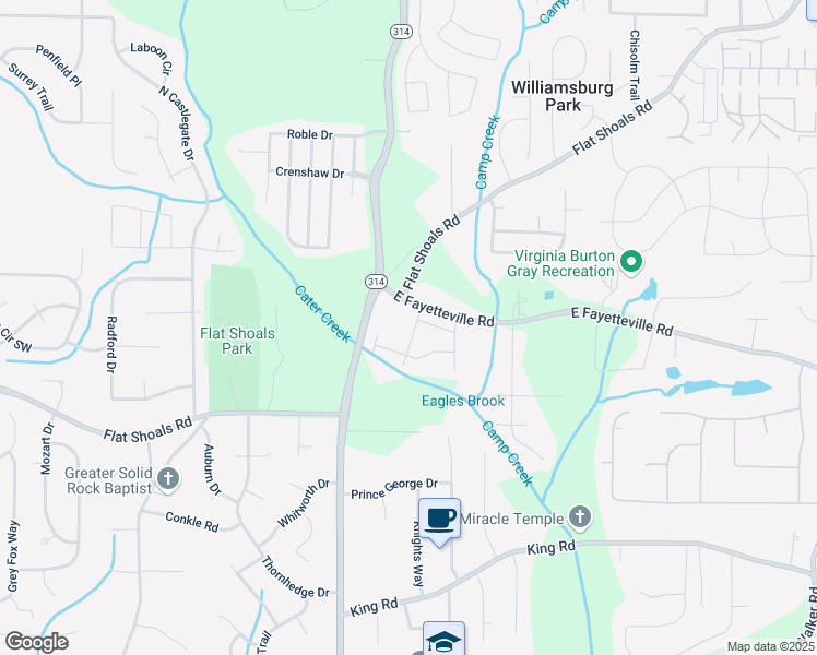 map of restaurants, bars, coffee shops, grocery stores, and more near 6074 Camden Forrest Drive in Riverdale