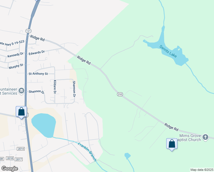 map of restaurants, bars, coffee shops, grocery stores, and more near 617 Ridge Road in North Augusta