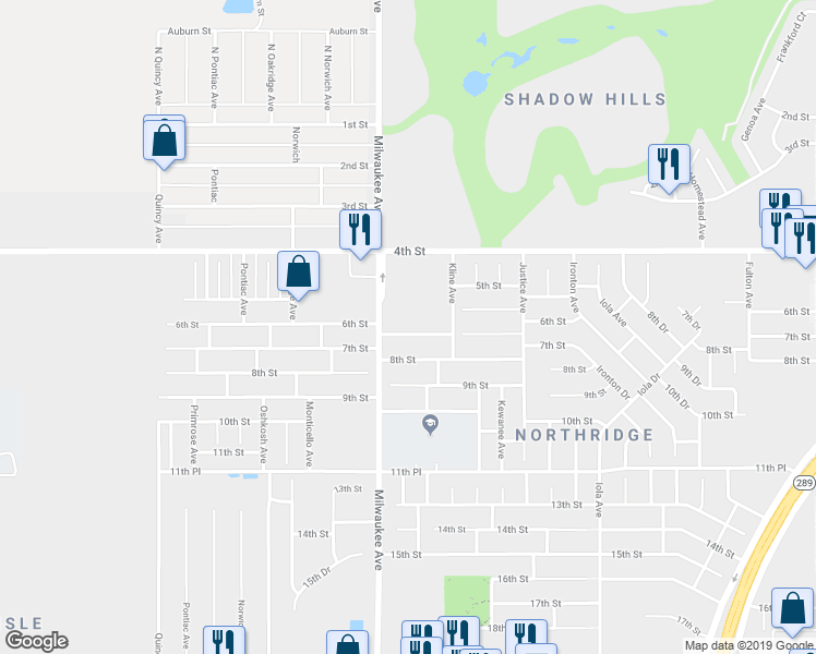 map of restaurants, bars, coffee shops, grocery stores, and more near 6321 7th Street in Lubbock