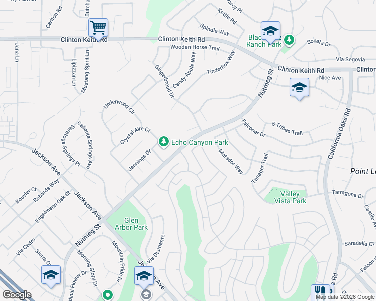 map of restaurants, bars, coffee shops, grocery stores, and more near 23763 Vía Compadres in Murrieta