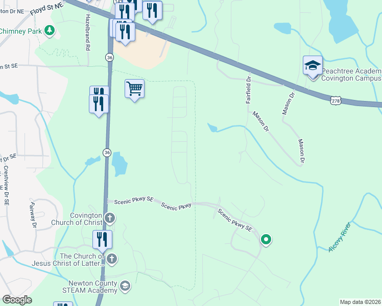 map of restaurants, bars, coffee shops, grocery stores, and more near in Covington