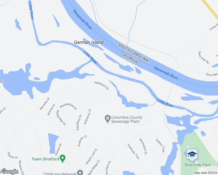 map of restaurants, bars, coffee shops, grocery stores, and more near 1430 Aylesbury Drive in Evans