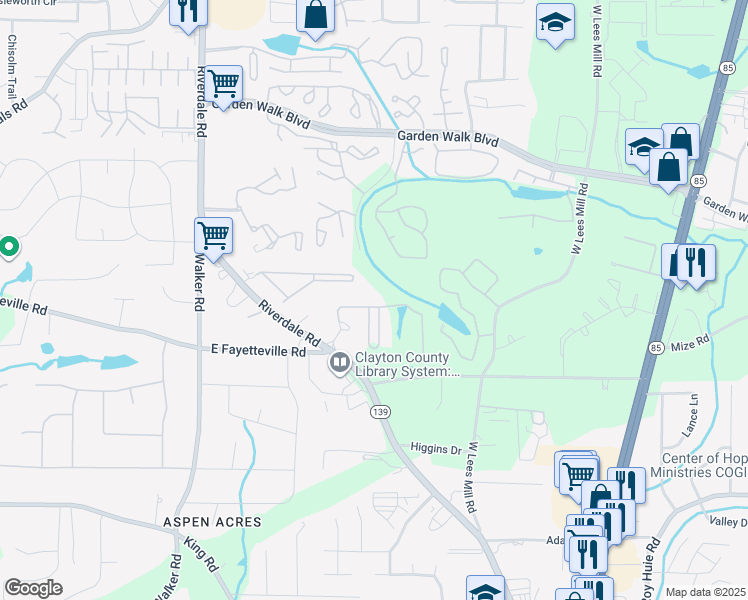 map of restaurants, bars, coffee shops, grocery stores, and more near 9305 Bentley Crossing in Atlanta