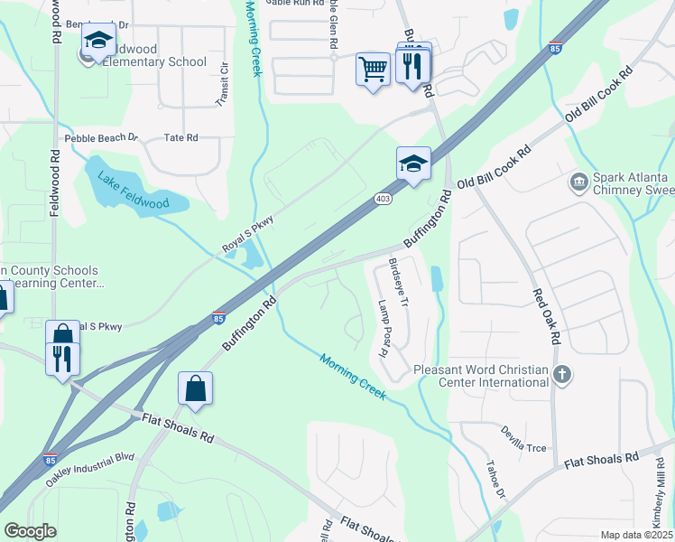map of restaurants, bars, coffee shops, grocery stores, and more near 6131 Lamp Post Place in College Park