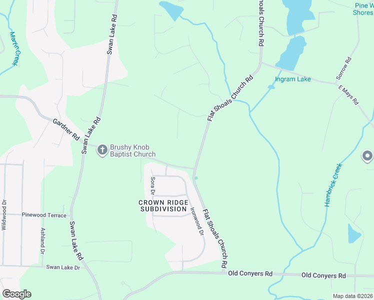 map of restaurants, bars, coffee shops, grocery stores, and more near 632 Flat Shoals Church Road in Stockbridge