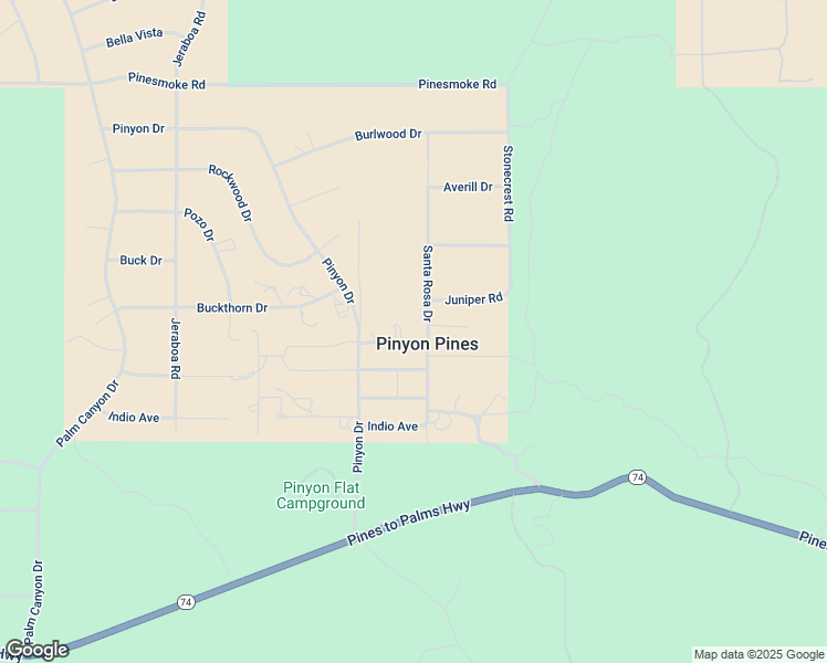 map of restaurants, bars, coffee shops, grocery stores, and more near 63595 Santa Rosa Drive in Mountain Center