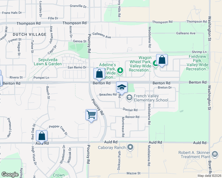 map of restaurants, bars, coffee shops, grocery stores, and more near 32191 Chagall Court in Winchester
