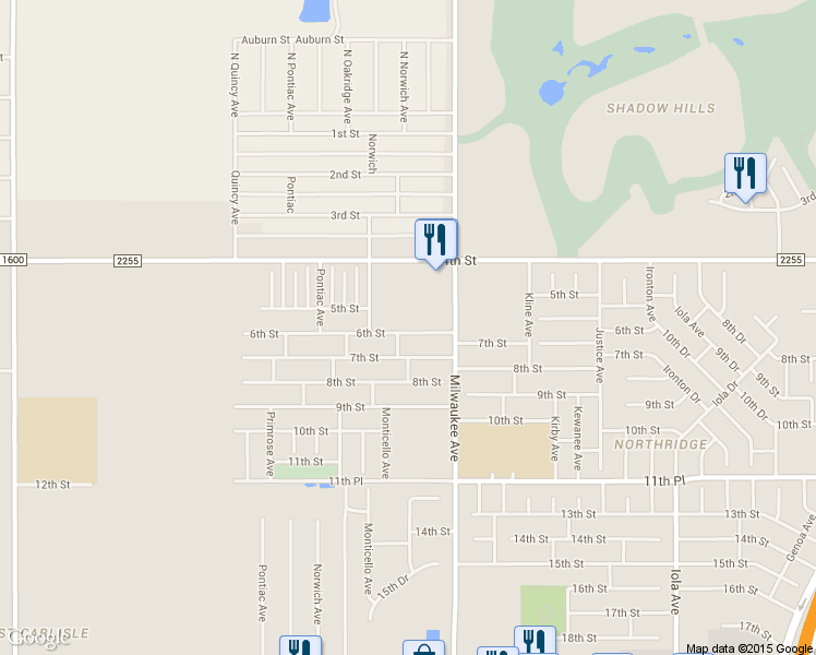 map of restaurants, bars, coffee shops, grocery stores, and more near 6522 7th Street in Lubbock