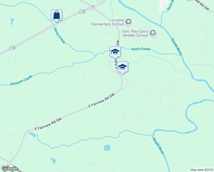 map of restaurants, bars, coffee shops, grocery stores, and more near 3304 East Fairview Road Southwest in Stockbridge