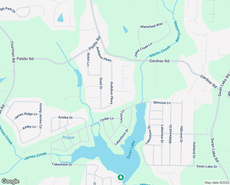 map of restaurants, bars, coffee shops, grocery stores, and more near 143 Audubon Parkway in Stockbridge