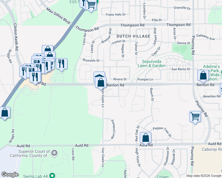 map of restaurants, bars, coffee shops, grocery stores, and more near 36562 Van Gaale Lane in Winchester