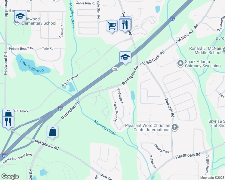 map of restaurants, bars, coffee shops, grocery stores, and more near in South Fulton