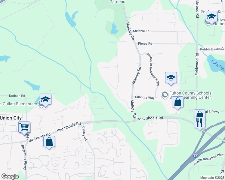 map of restaurants, bars, coffee shops, grocery stores, and more near 885 Tallulah Court in Atlanta