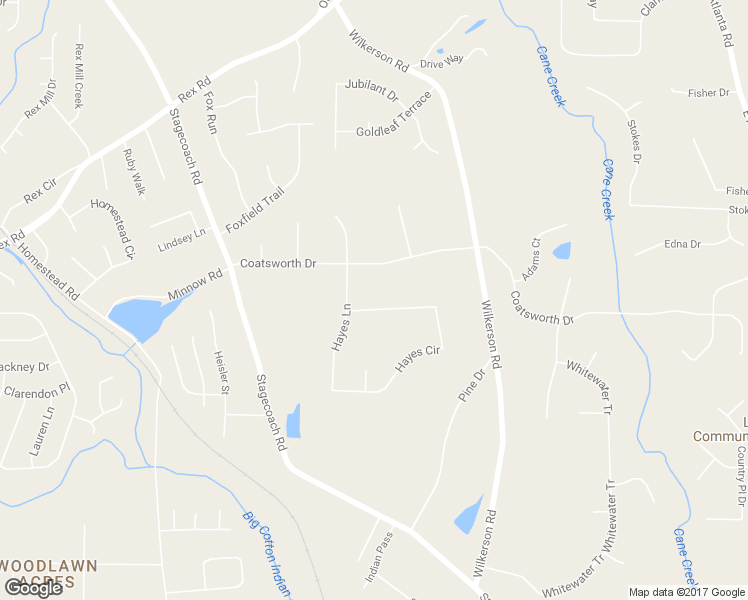 map of restaurants, bars, coffee shops, grocery stores, and more near 105 Hayes Circle in Rex