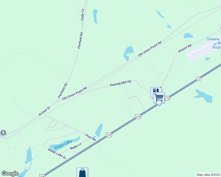map of restaurants, bars, coffee shops, grocery stores, and more near 1131 Planing Mill Road in Greensboro
