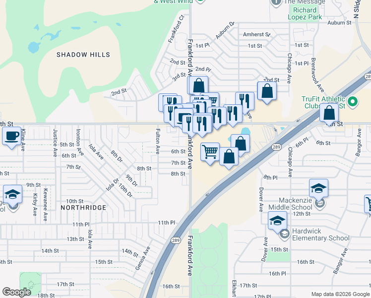 map of restaurants, bars, coffee shops, grocery stores, and more near in Lubbock