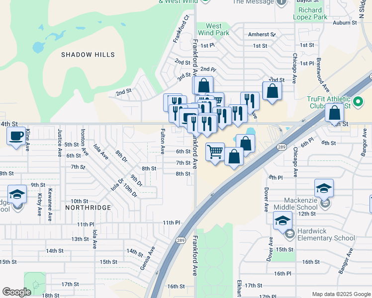 map of restaurants, bars, coffee shops, grocery stores, and more near in Lubbock