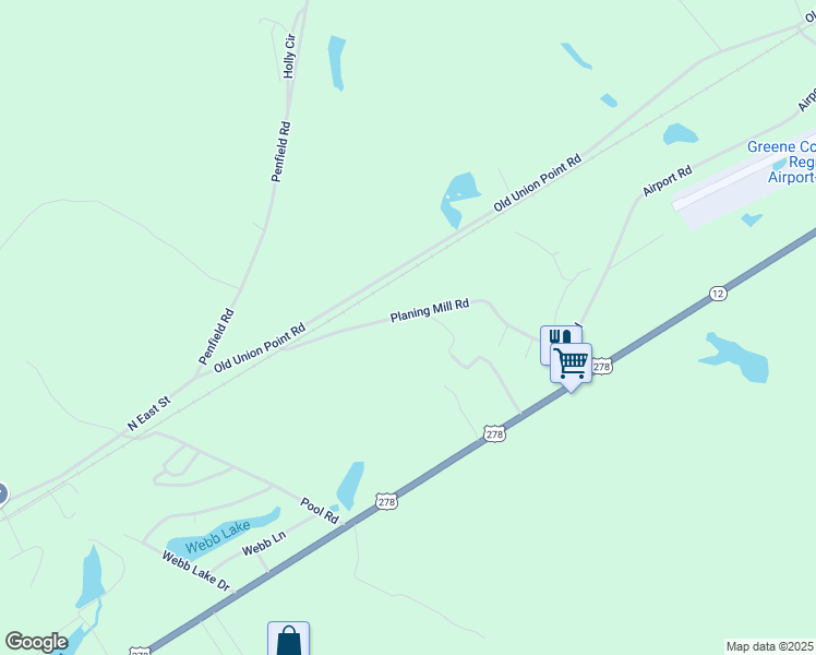 map of restaurants, bars, coffee shops, grocery stores, and more near 1141 Planing Mill Road in Greensboro