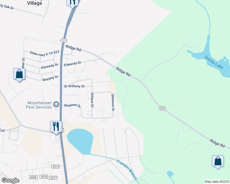 map of restaurants, bars, coffee shops, grocery stores, and more near 1550 Shannon Drive in North Augusta