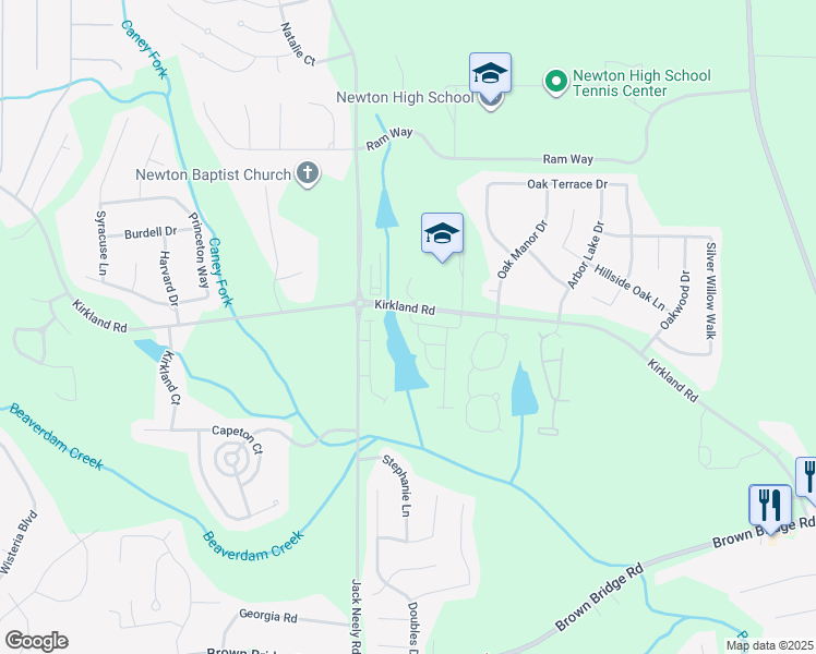 map of restaurants, bars, coffee shops, grocery stores, and more near 513 Kirkland Road in Covington