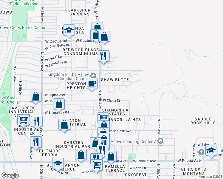 map of restaurants, bars, coffee shops, grocery stores, and more near 1805 West Cortez Street in Phoenix