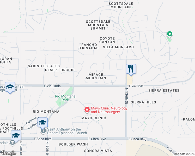 map of restaurants, bars, coffee shops, grocery stores, and more near 30 East Lupine Avenue in Scottsdale