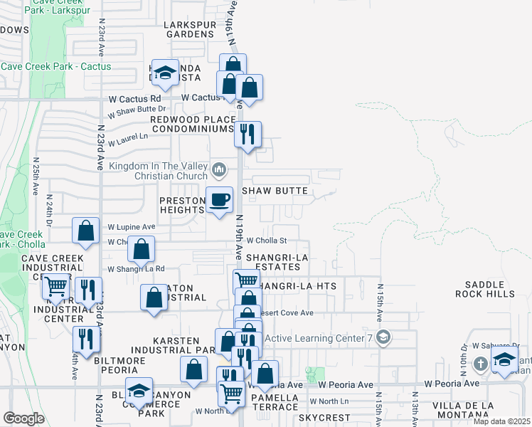 map of restaurants, bars, coffee shops, grocery stores, and more near 1805 West Cortez Street in Phoenix