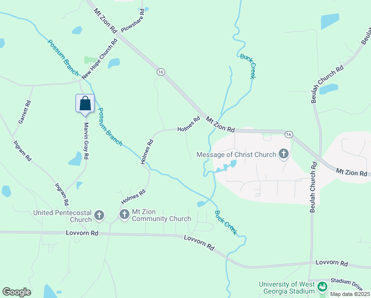 map of restaurants, bars, coffee shops, grocery stores, and more near 45 Buck Creek Drive in Carrollton