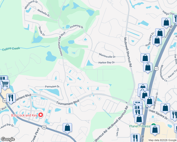 map of restaurants, bars, coffee shops, grocery stores, and more near 978 Pickering Drive in Murrells Inlet